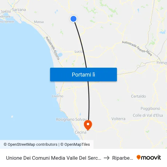 Unione Dei Comuni Media Valle Del Serchio to Riparbella map