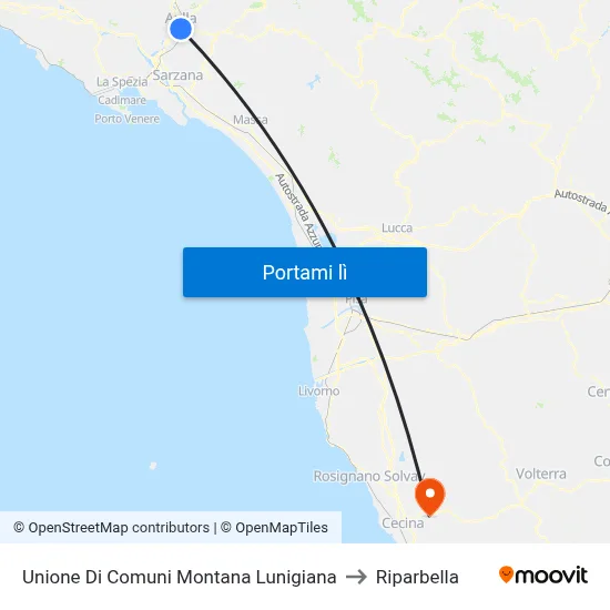 Unione Di Comuni Montana Lunigiana to Riparbella map
