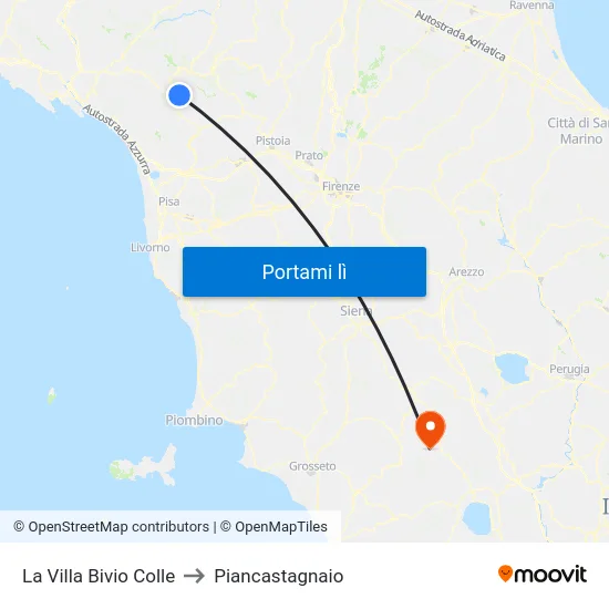 La Villa Bivio Colle to Piancastagnaio map