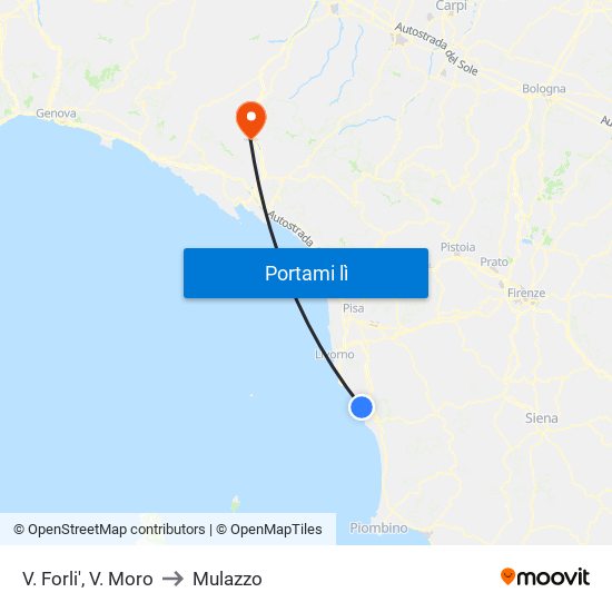 V. Forli',  V. Moro to Mulazzo map