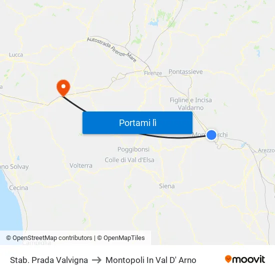 Stab. Prada Valvigna to Montopoli In Val D' Arno map