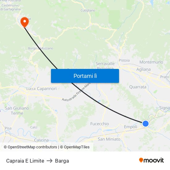 Capraia E Limite to Barga map