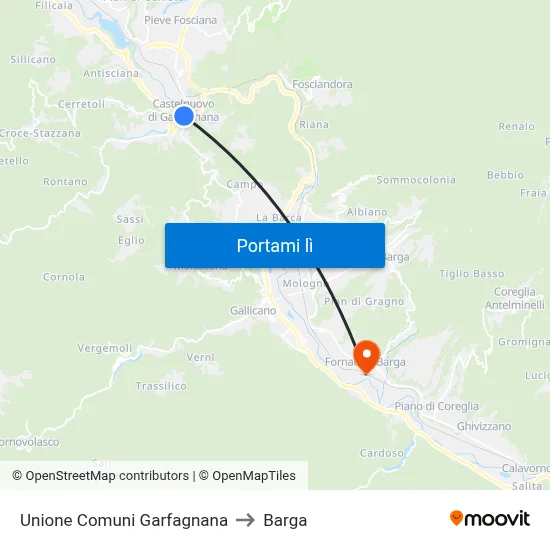 Unione Comuni Garfagnana to Barga map