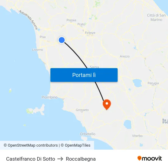 Castelfranco Di Sotto to Roccalbegna map