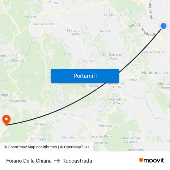 Foiano Della Chiana to Roccastrada map