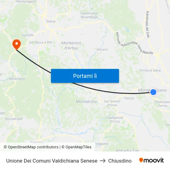 Unione Dei Comuni Valdichiana Senese to Chiusdino map