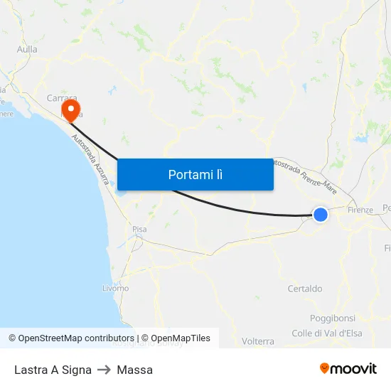 Lastra A Signa to Massa map