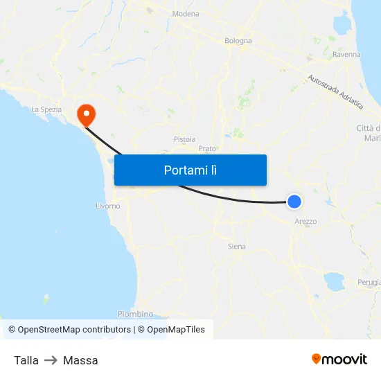 Talla to Massa map