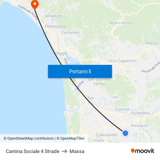 Cantina Sociale 4 Strade to Massa map