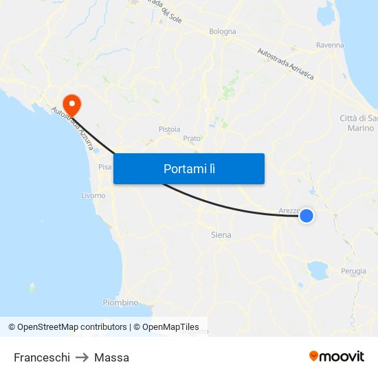 Franceschi to Massa map