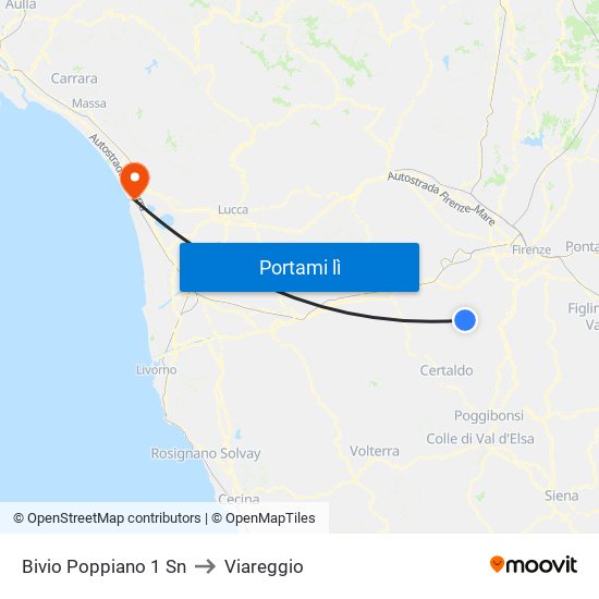 Bivio Poppiano 1                 Sn to Viareggio map