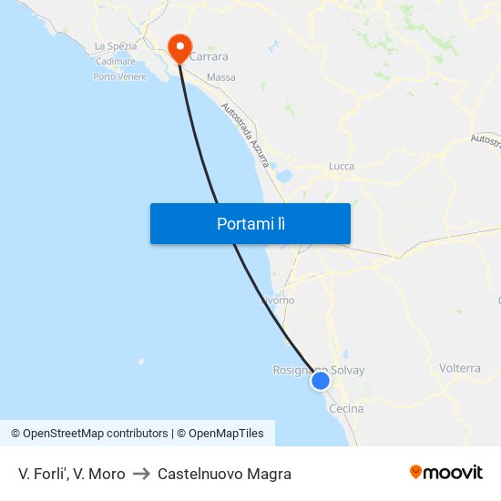 V. Forli',  V. Moro to Castelnuovo Magra map