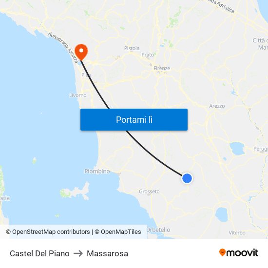 Castel Del Piano to Massarosa map