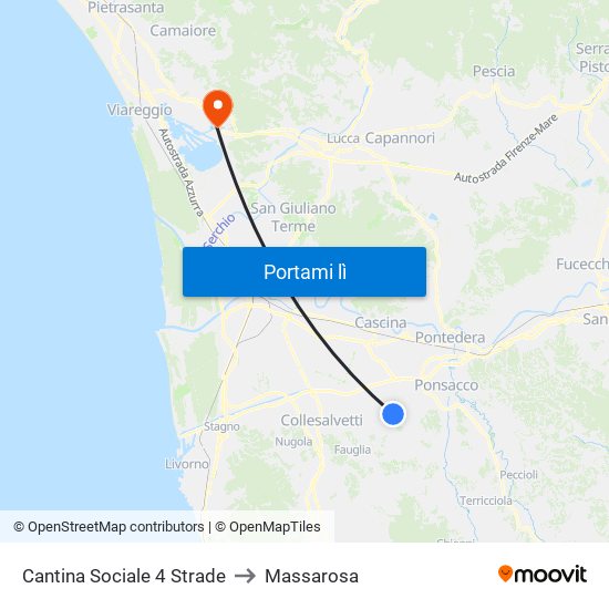 Cantina Sociale 4 Strade to Massarosa map