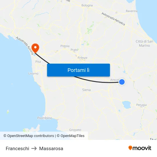 Franceschi to Massarosa map
