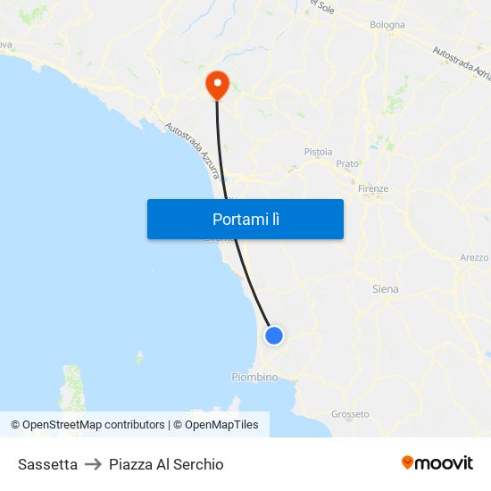 Sassetta to Piazza Al Serchio map