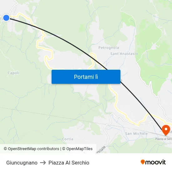 Giuncugnano to Piazza Al Serchio map