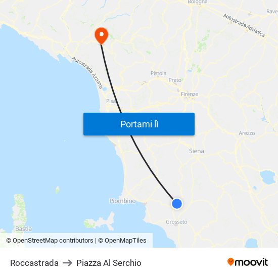 Roccastrada to Piazza Al Serchio map