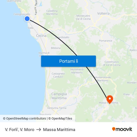 V. Forli',  V. Moro to Massa Marittima map