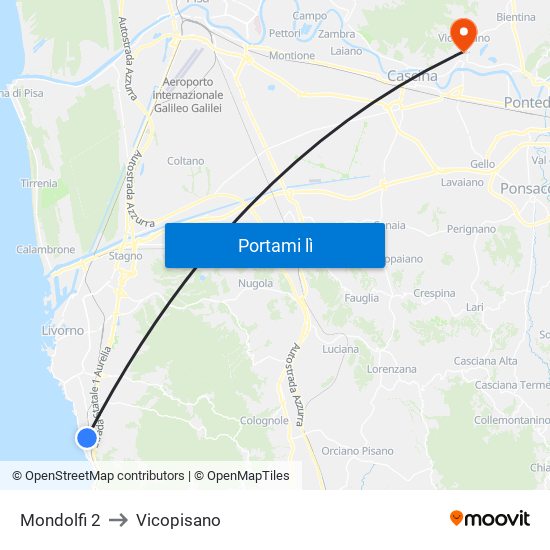 Mondolfi 2 to Vicopisano map