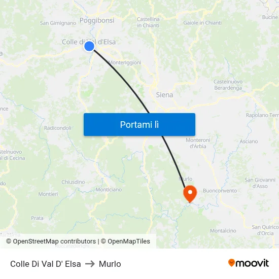 Colle Di Val D' Elsa to Murlo map