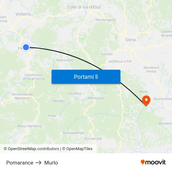 Pomarance to Murlo map