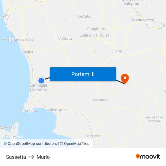 Sassetta to Murlo map