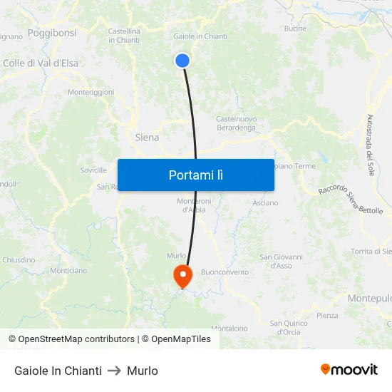Gaiole In Chianti to Murlo map