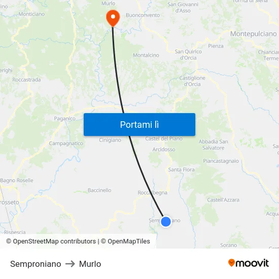Semproniano to Murlo map