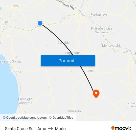 Santa Croce Sull' Arno to Murlo map