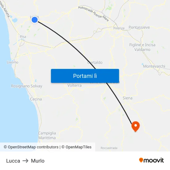 Lucca to Murlo map