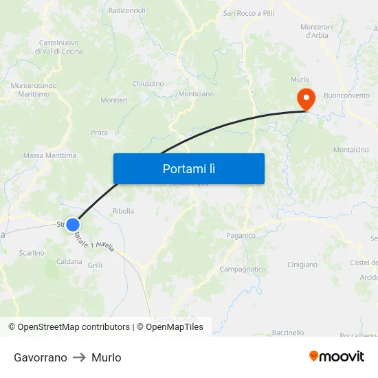 Gavorrano to Murlo map