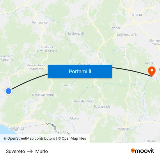 Suvereto to Murlo map