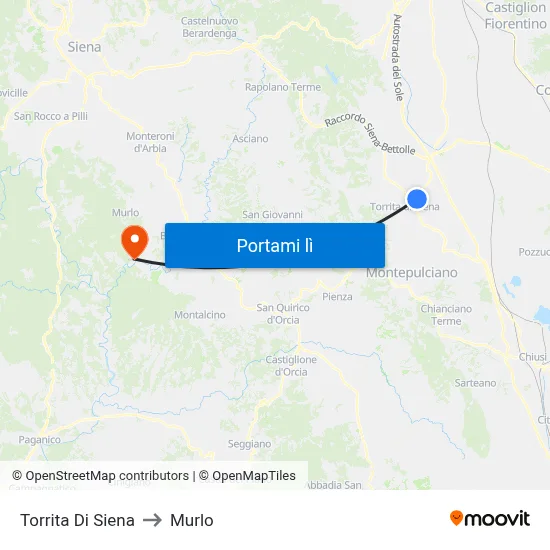 Torrita Di Siena to Murlo map