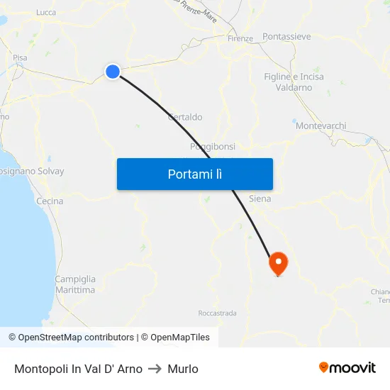 Montopoli In Val D' Arno to Murlo map