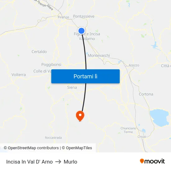 Incisa In Val D' Arno to Murlo map