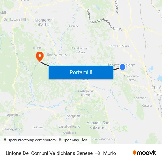 Unione Dei Comuni Valdichiana Senese to Murlo map