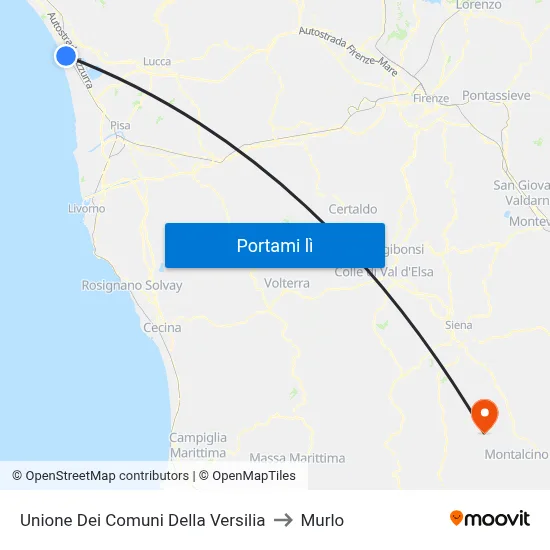 Unione Dei Comuni Della Versilia to Murlo map