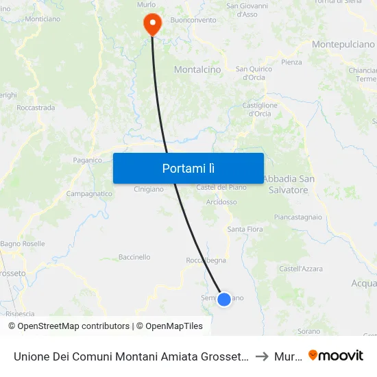 Unione Dei Comuni Montani Amiata Grossetana to Murlo map