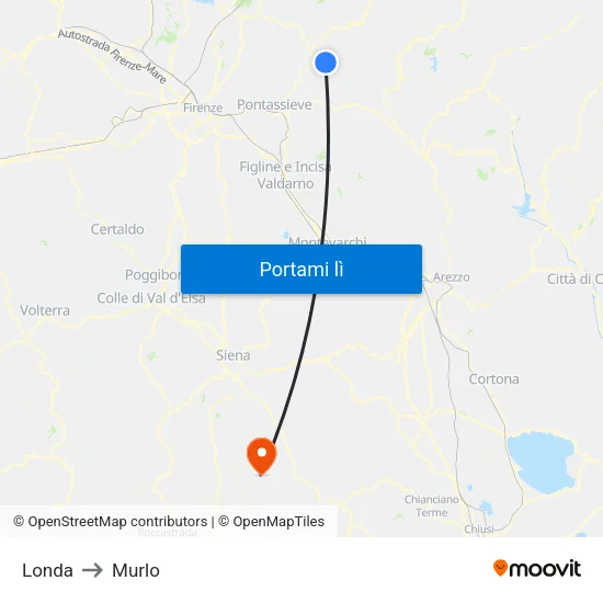 Londa to Murlo map