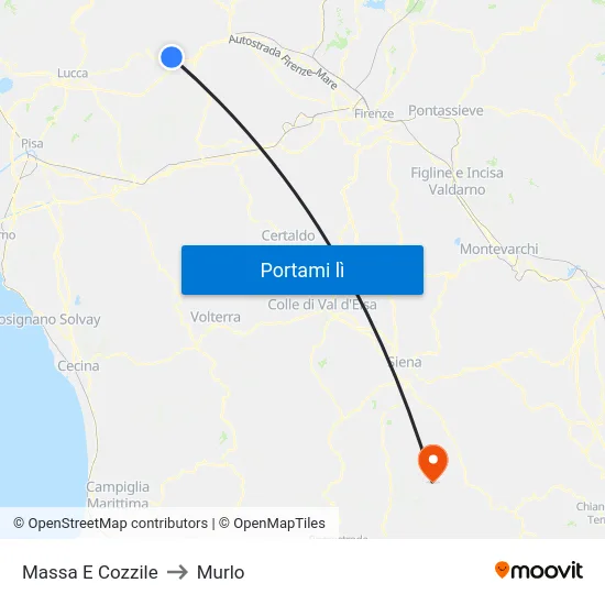 Massa E Cozzile to Murlo map