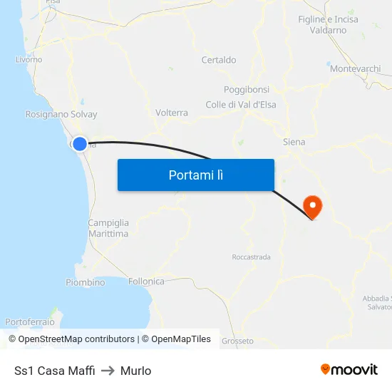 Ss1 Casa Maffi to Murlo map