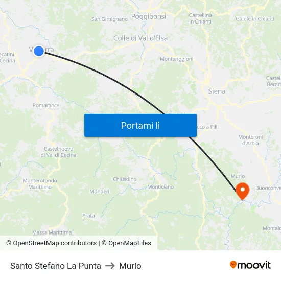 Santo Stefano La Punta to Murlo map