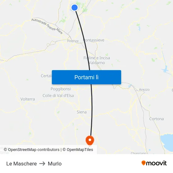Le Maschere to Murlo map