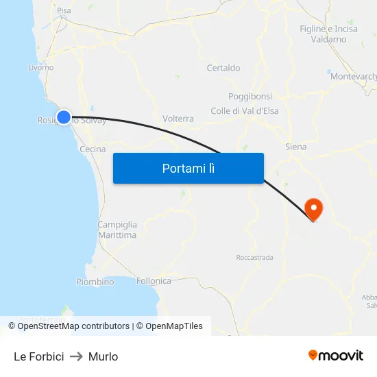 Le Forbici to Murlo map