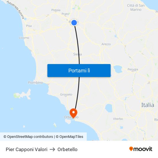 Pier Capponi Valori to Orbetello map
