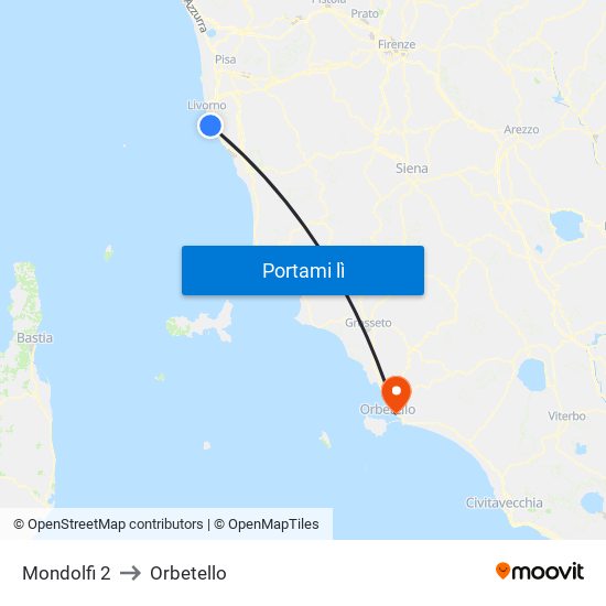 Mondolfi 2 to Orbetello map