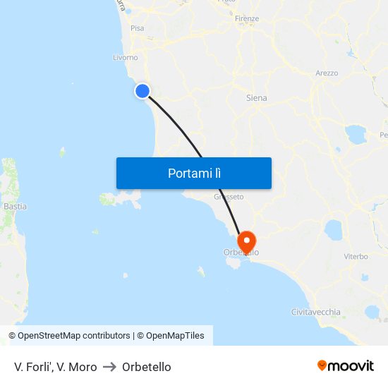 V. Forli',  V. Moro to Orbetello map