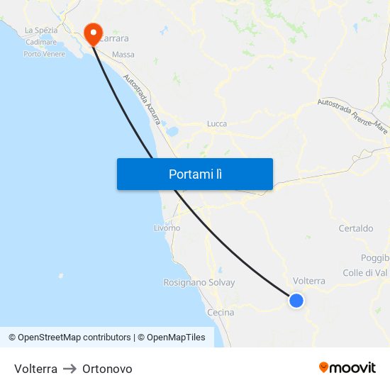 Volterra to Ortonovo map