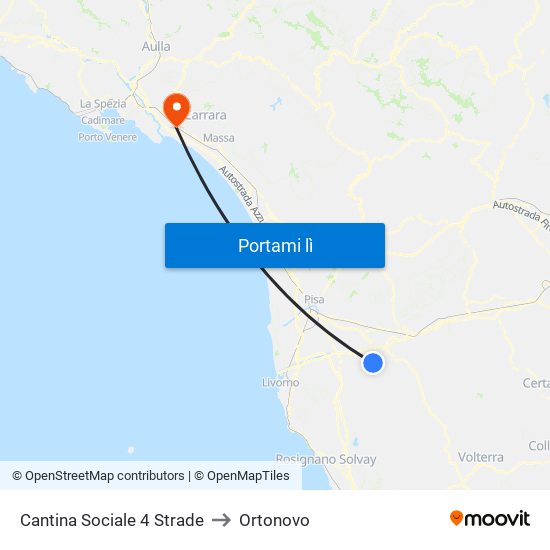 Cantina Sociale 4 Strade to Ortonovo map